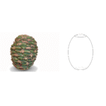 The oval volumetric form of the Bunya cone becomes a host surface for the tower.